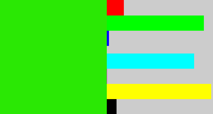 Hex color #2ae804 - vivid green
