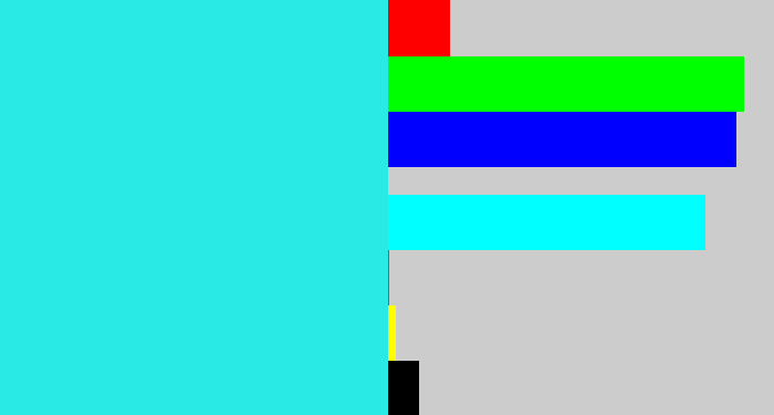 Hex color #2aeae6 - bright light blue