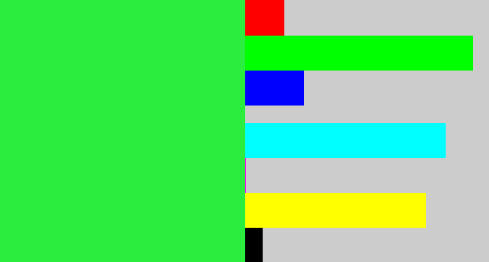 Hex color #2aed3e - bright light green