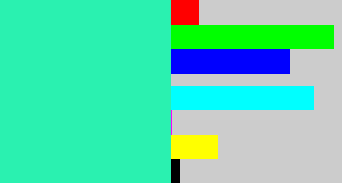 Hex color #2af1b0 - greenish cyan