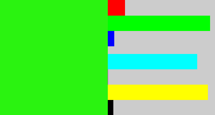 Hex color #2af310 - vivid green