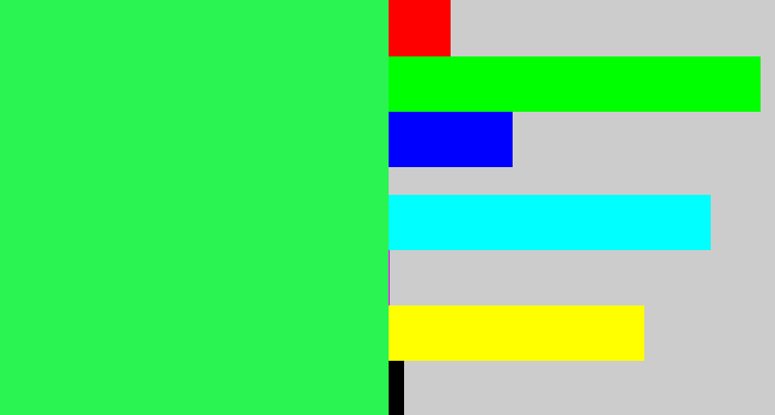 Hex color #2af452 - bright light green