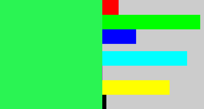 Hex color #2af453 - bright light green