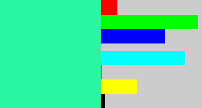 Hex color #2af5a0 - greenish cyan