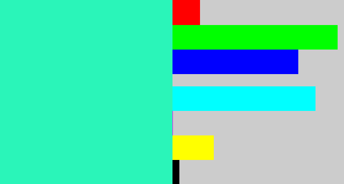 Hex color #2af5b9 - greenish cyan
