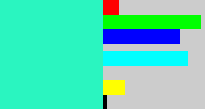 Hex color #2af5c0 - greenish cyan