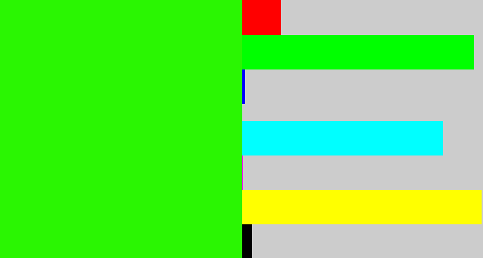 Hex color #2af602 - electric green