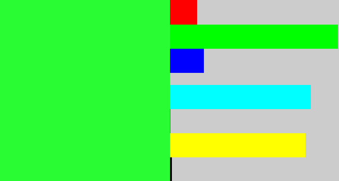 Hex color #2afc33 - hot green