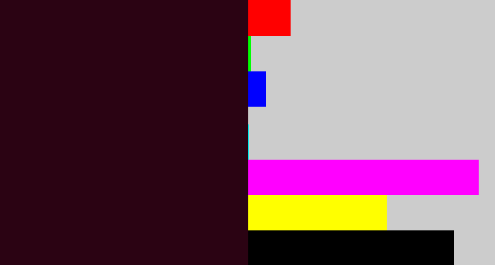 Hex color #2b0313 - dark maroon
