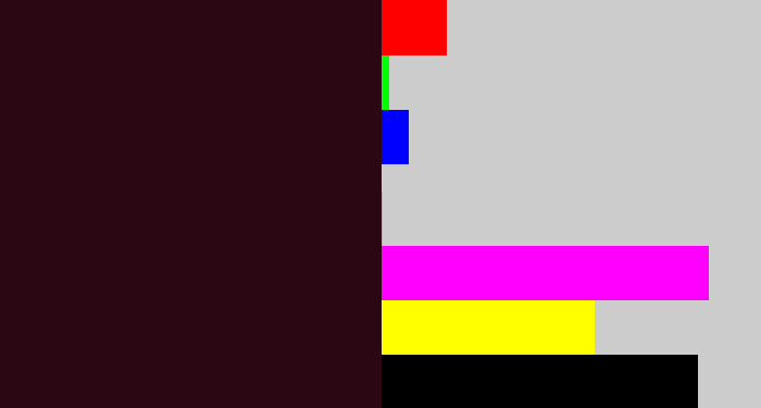 Hex color #2b0613 - dark maroon