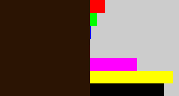Hex color #2b1403 - dark brown