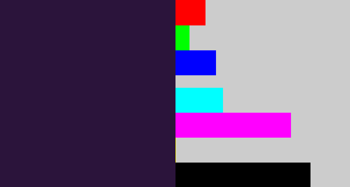 Hex color #2b143b - dark purple
