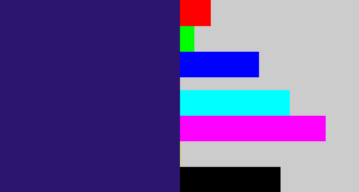 Hex color #2b156f - indigo