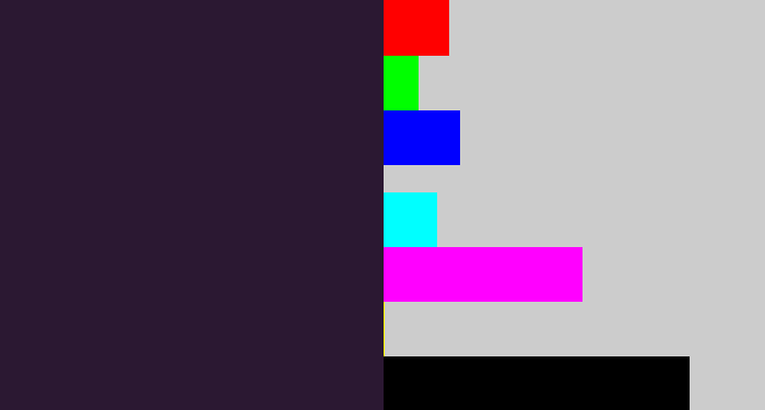 Hex color #2b1832 - dark