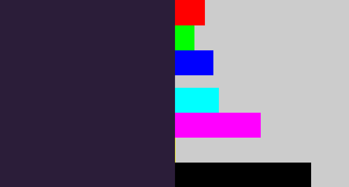 Hex color #2b1d39 - dark