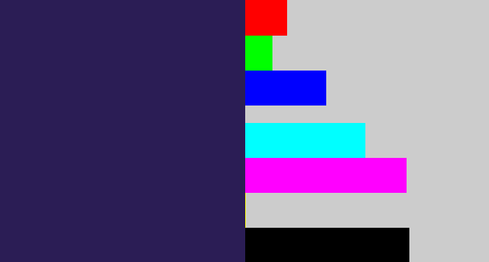 Hex color #2b1d55 - dark indigo