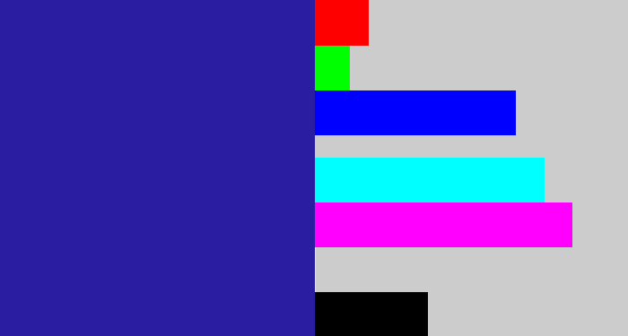 Hex color #2b1da2 - indigo blue