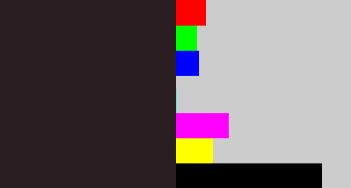 Hex color #2b1e22 - dark