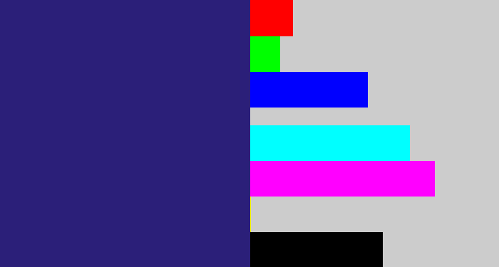 Hex color #2b1f79 - indigo