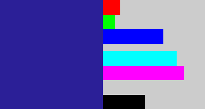Hex color #2b1f97 - indigo blue