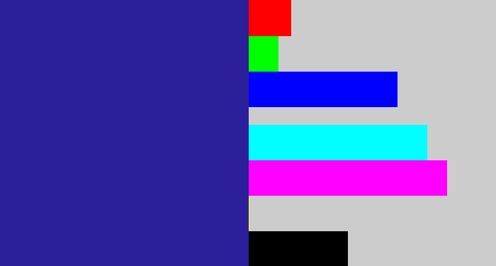 Hex color #2b1f9a - indigo blue