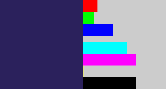 Hex color #2b215c - dark indigo