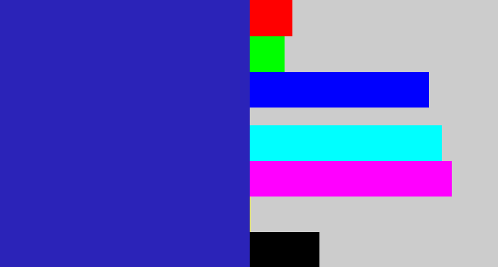 Hex color #2b23b8 - indigo blue