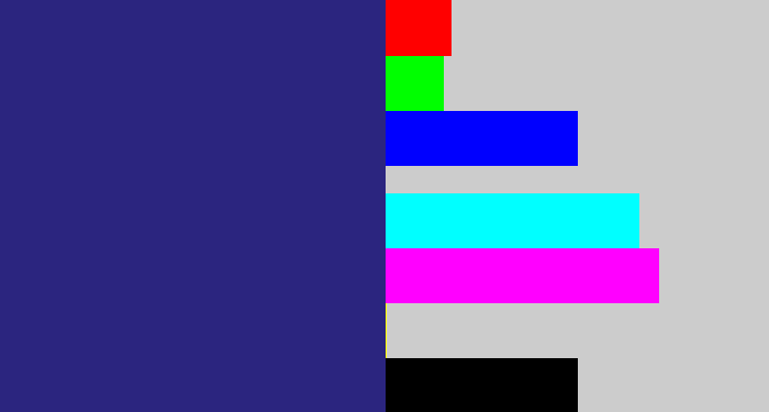 Hex color #2b257f - indigo