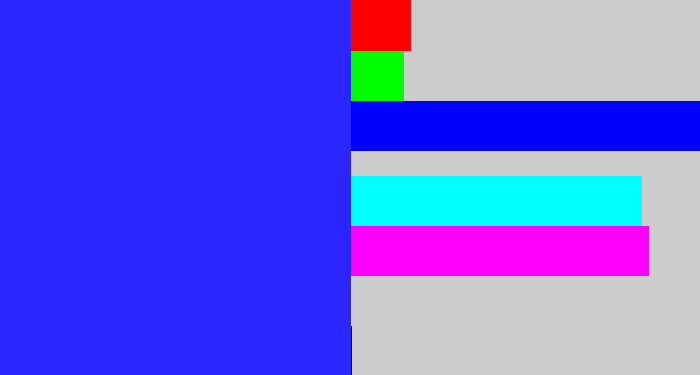 Hex color #2b25ff - light royal blue