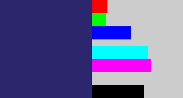 Hex color #2b266d - dark slate blue