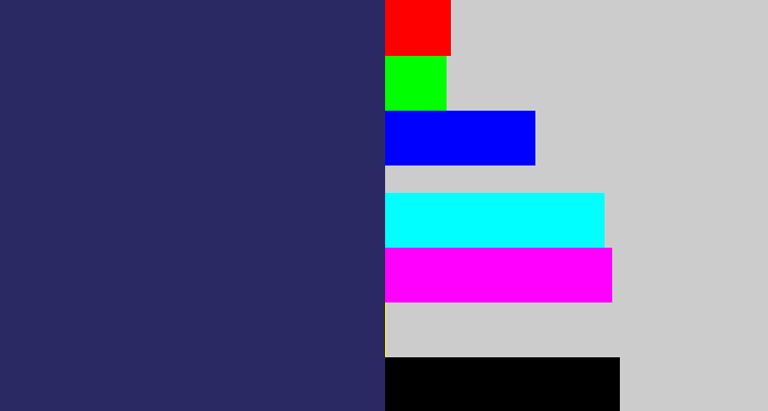 Hex color #2b2964 - dark grey blue