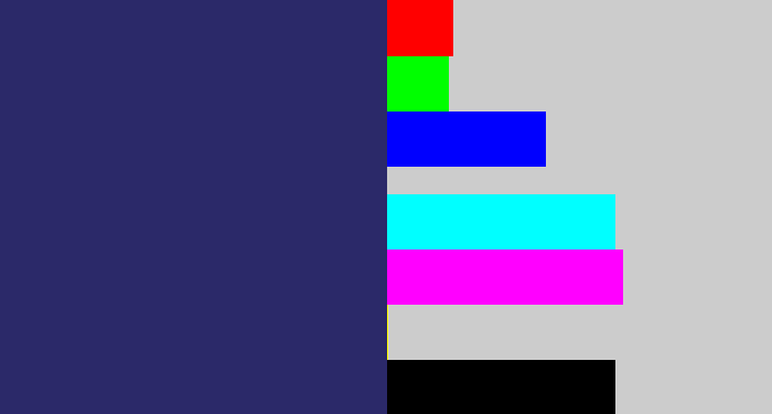 Hex color #2b2969 - dark grey blue