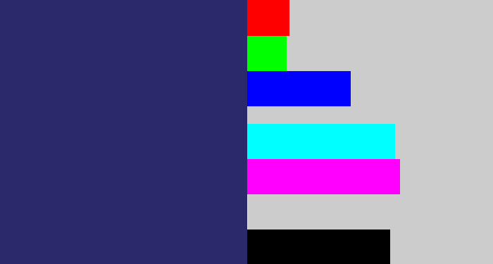 Hex color #2b296b - dark slate blue