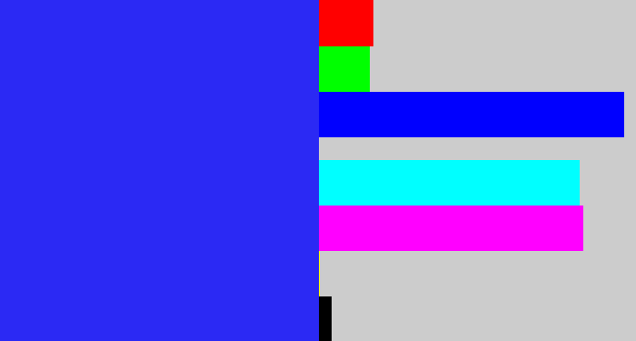 Hex color #2b29f4 - light royal blue