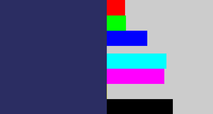 Hex color #2b2d62 - dark grey blue