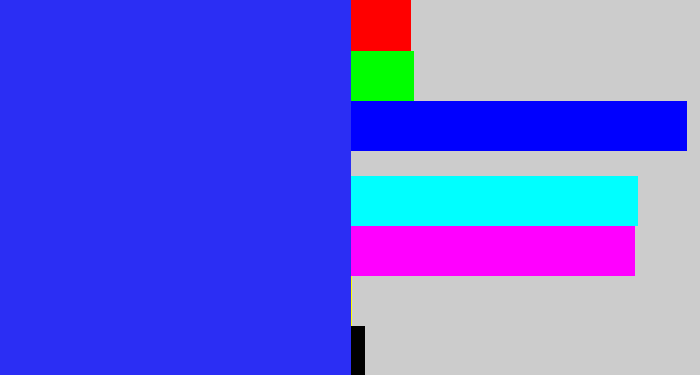 Hex color #2b2ef4 - light royal blue