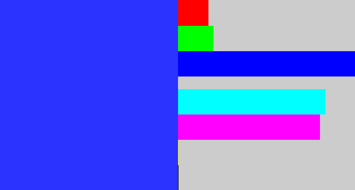 Hex color #2b33fe - light royal blue
