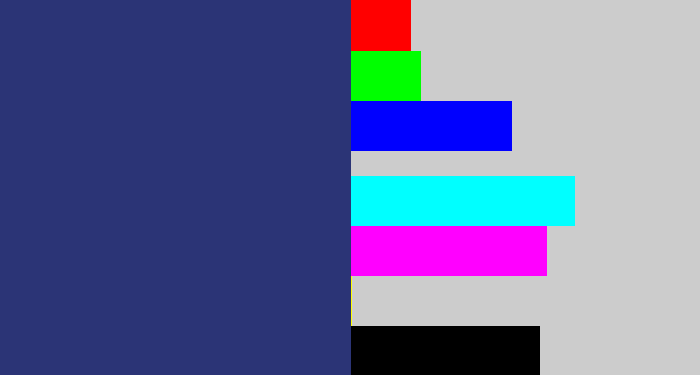 Hex color #2b3476 - dark slate blue