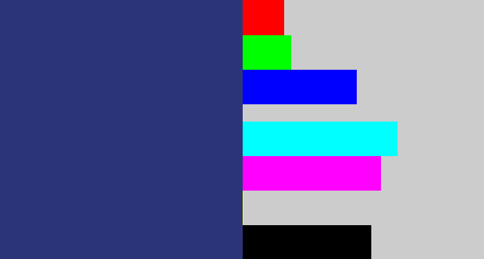 Hex color #2b3479 - dark slate blue