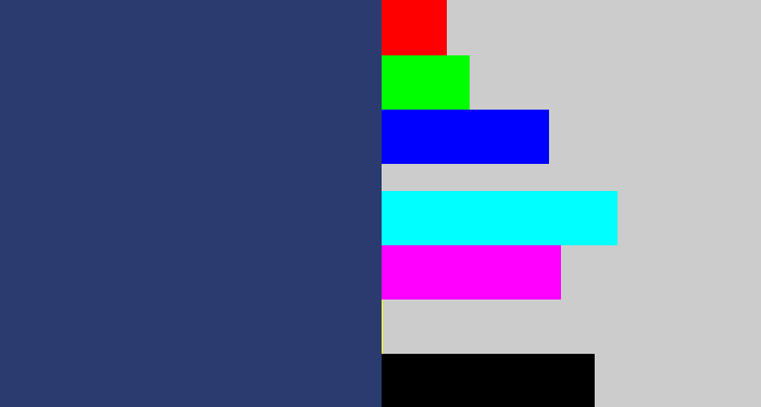 Hex color #2b3b70 - dark slate blue