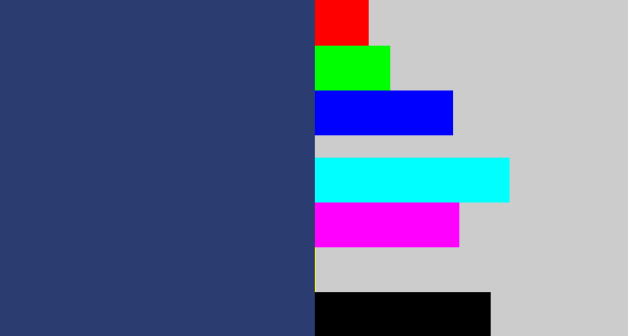 Hex color #2b3d70 - dark slate blue