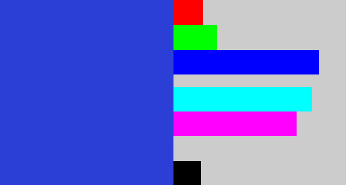 Hex color #2b3fd6 - blue blue