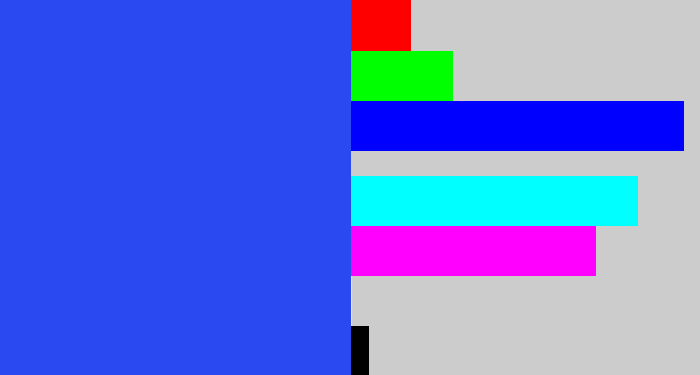 Hex color #2b49f1 - azul