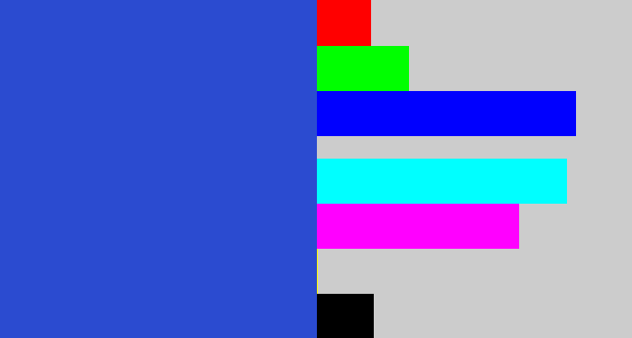 Hex color #2b4bd0 - blue blue