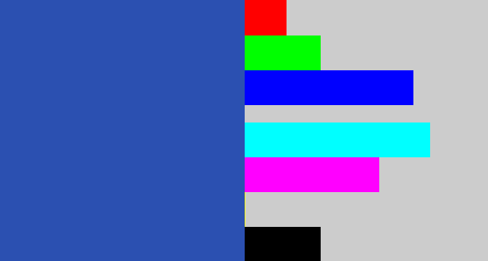 Hex color #2b50b1 - mid blue