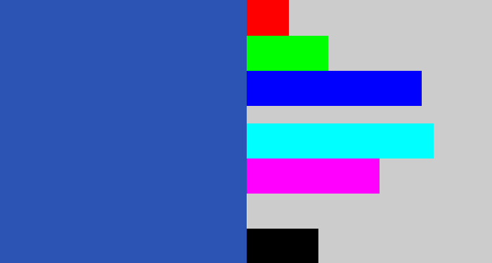 Hex color #2b54b5 - mid blue