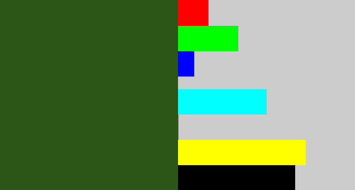Hex color #2b5618 - navy green