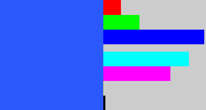 Hex color #2b58fa - azul