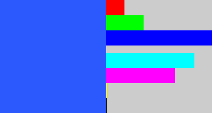 Hex color #2b59fe - azul