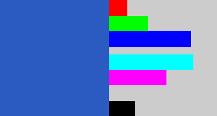Hex color #2b5bc1 - mid blue